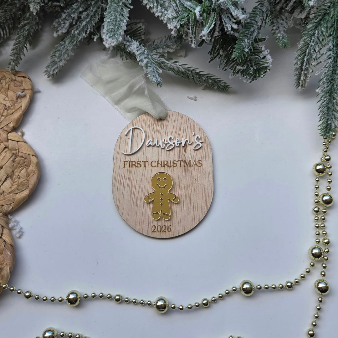 Personalised Baby's First Christmas Gingerbread Ornament