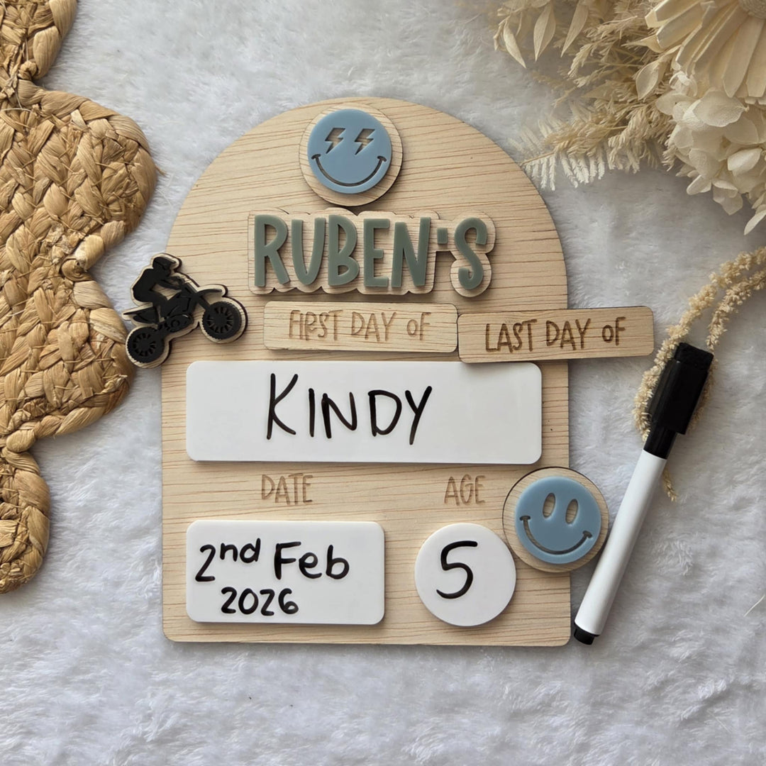 Personalised First & Last Day School Milestone Board – Charm Edition
