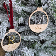 Wooden Personalised Initial Bauble