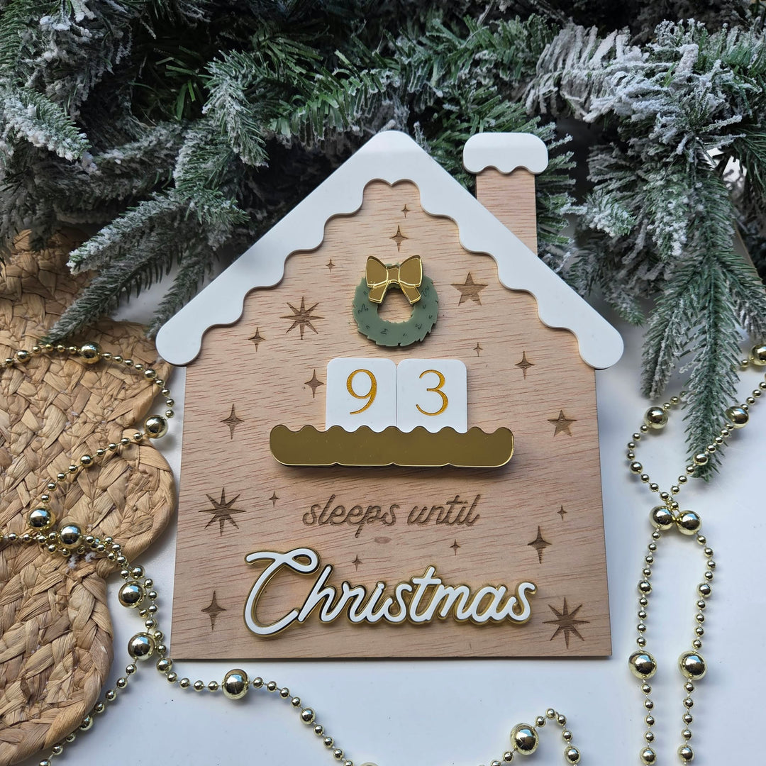 Christmas Countdown House | Wooden