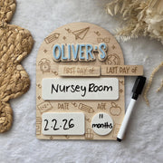 Mini Personalised First and Last day Milestone Board