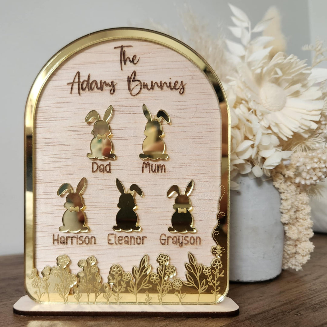 Personalised Family Bunny Plaque – A Cherished Keepsake