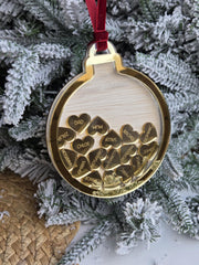 Family Name Bauble | Floating Hearts Edition