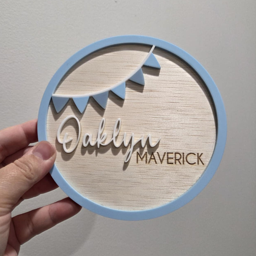 Bunting Name Announcement Plaque
