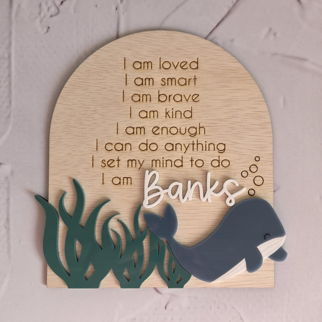 Affirmation Plaque | Whale
