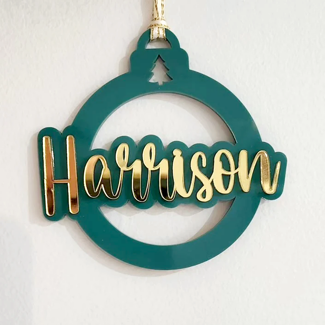 Personalised Acrylic Christmas Bauble – Custom Holiday Ornament