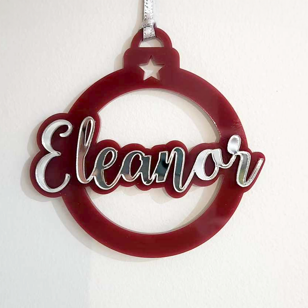 Personalised Acrylic Christmas Bauble – Custom Holiday Ornament