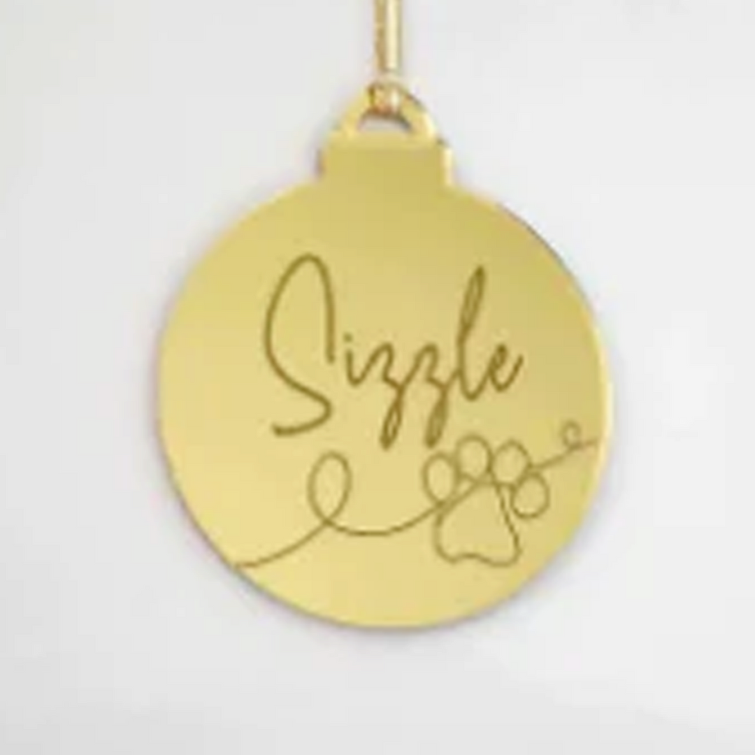 Personalised Pet Bauble – Custom Ornament with Paw Design