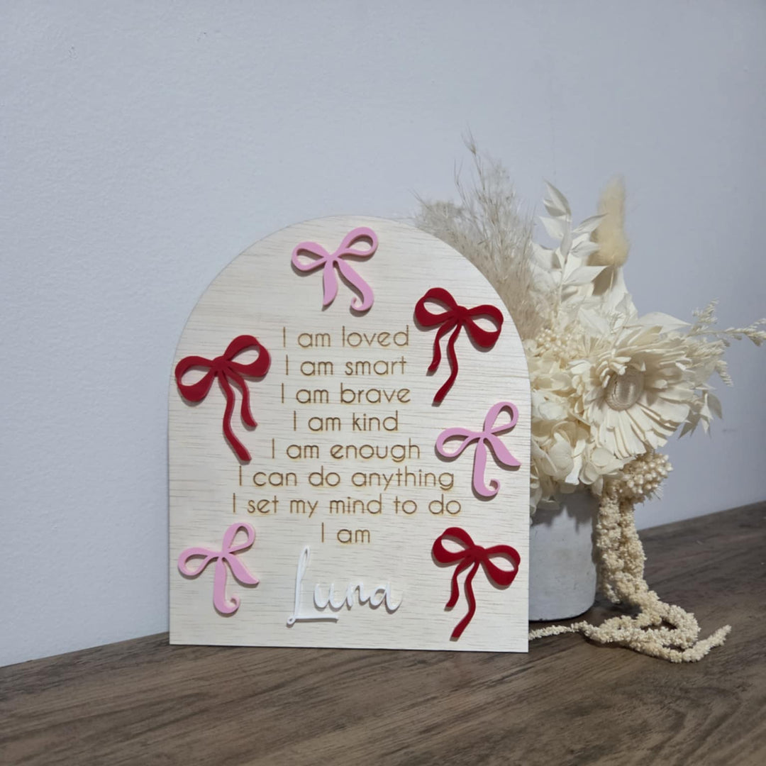 Affirmation Plaque | Bow