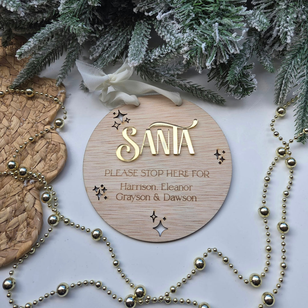 Santa Please Stop Here Sign