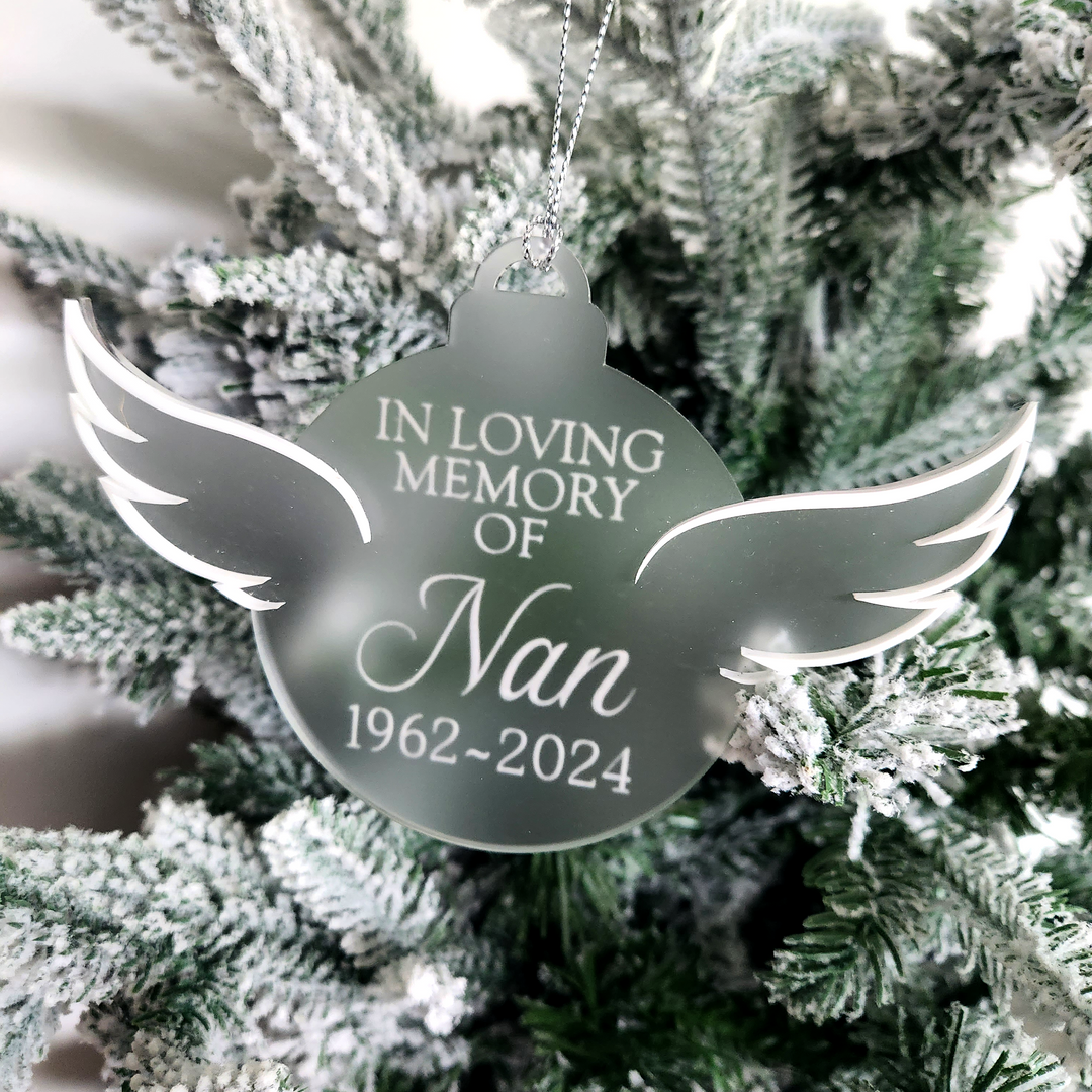 Memorial Bauble – Personalised Christmas Ornament in Remembrance