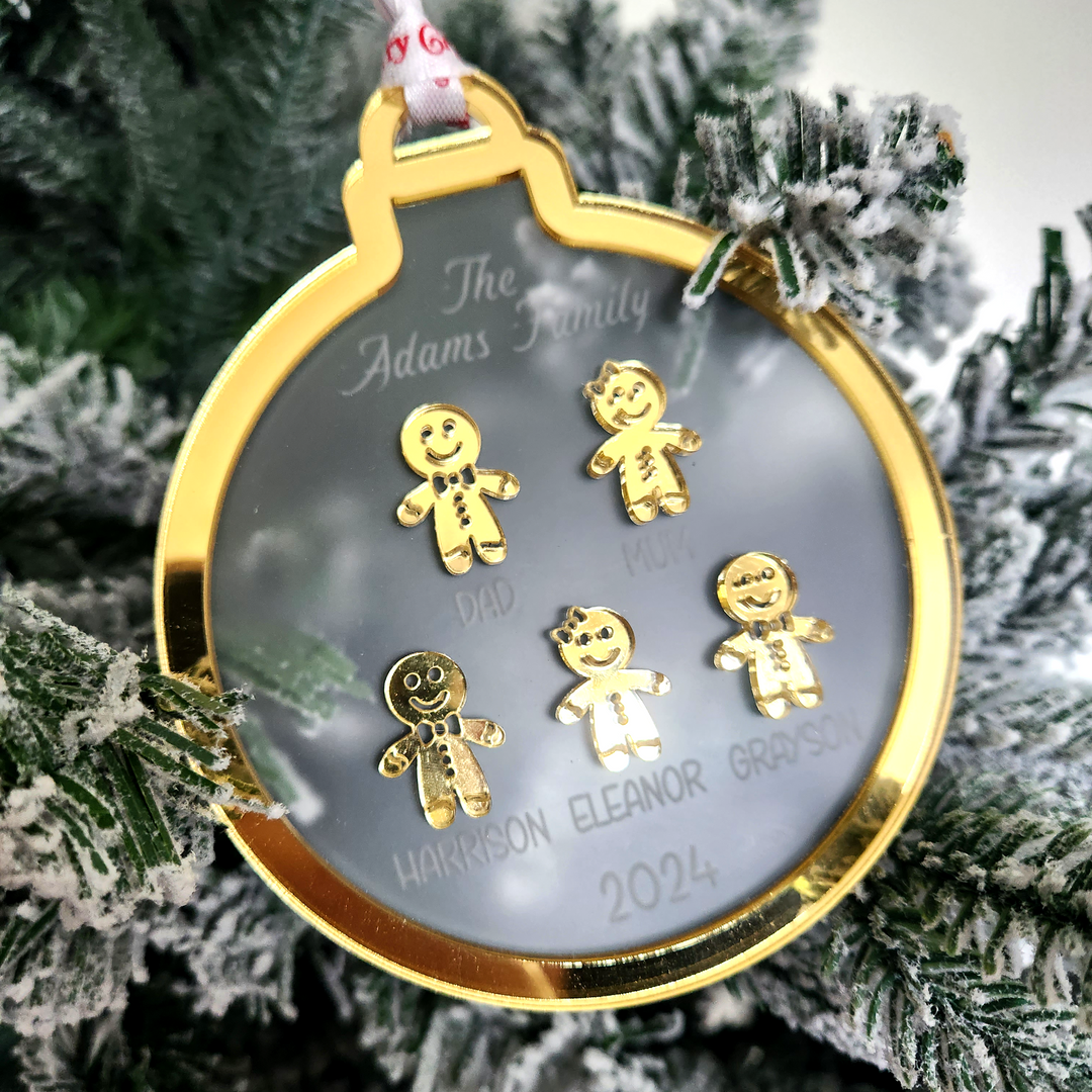 Personalised Family Bauble – Custom Gingerbread Christmas Ornament