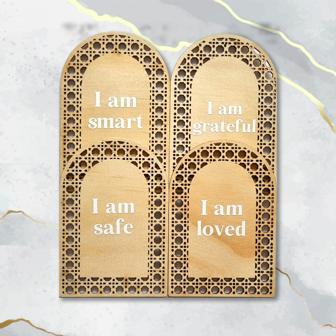 Rattan Affirmation Discs | 4 Pack